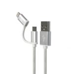 Cable Klip Xtreme USB 2 en 1 Conector Lightning y Micro-USB, KAC-210SV