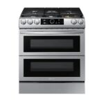 Cocina Samsung 30" a Gas Deslizante en Horno Doble, NX60T8755SS/AP